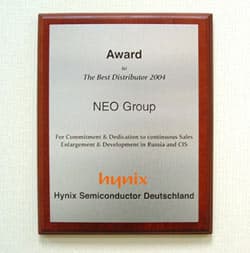 Neo Group получила статус лучшего дистрибутора Hynix в России и странах СНГ
