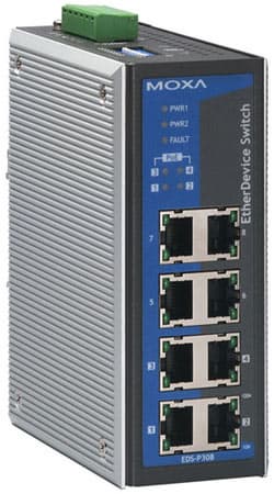 Промышленный коммутатор MOXA поддерживает технологию Power-Over-Ethernet