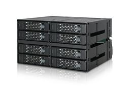 Icy Dock ToughArmor MB508SP-B позволяет разместить в двух смежных отсеках типоразмера 5,25 дюйма восемь накопителей