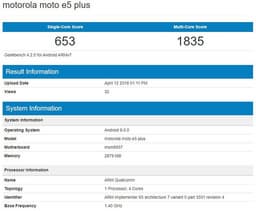 Смартфон Moto E5 Plus построен на той же платформе, что и Moto G6 Play