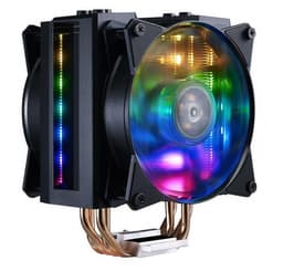 Процессорный охладитель Cooler Master MasterAir MA410M оснащен двумя вентиляторами с подсветкой RGB