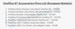 Опубликован перечень официальных аксессуаров для смартфона OnePlus 6T