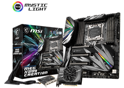 Системная плата MSI X299 MEG Creation комплектуется двумя картами расширения