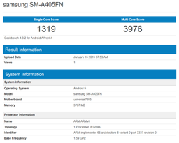 Смартфон Samsung Galaxy A40 протестирован перед анонсом