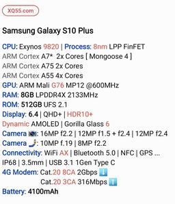 Опубликован полный перечень характеристик флагманского смартфона Samsung Galaxy S10+