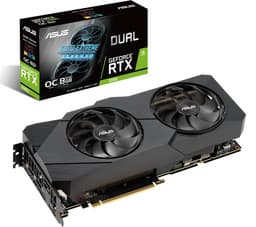 Концы лопастей вентиляторов системы охлаждения 3D-карты Asus GeForce RTX 2080 Dual EVO соединены в кольцо