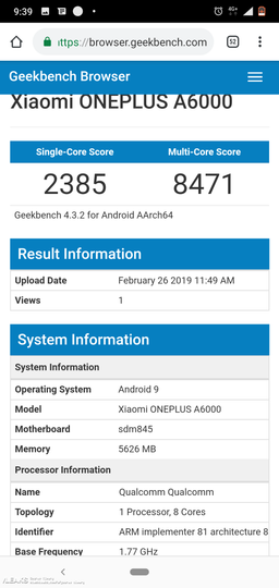 Коллаборация? Неизвестное устройство Xiaomi OnePlus A6000 оснащено Snapdragon 845 и 6 ГБ ОЗУ