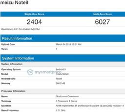 Главный конкурент Redmi Note 7 Pro протестирован в Geekbench: 6 ГБ оперативной памяти и Android 9.0