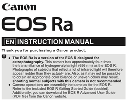 Canon приписывают намерение выпустить полнокадровую беззеркальную камеру EOS Ra для астрофотографии