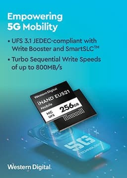 Встраиваемый твердотельный накопитель Western Digital iNAND MC EU521 предназначен для мобильных устройств с поддержкой 5G