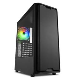 Передняя панель корпуса Sharkoon SK3 RGB имеет текстуру «карбонового волокна»
