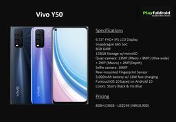 5000 мА·ч и квадрокамера за $249. Представлен смартфон Vivo Y50