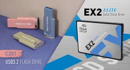 Компания Teamgroup представила твердотельный накопитель EX2 типоразмера 2,5 дюйма и флешку C201 Impression