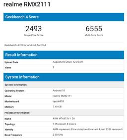 Realme V5 станет первым смартфоном на платформе MediaTek Dimensity 720
