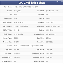 Мобильная видеокарта Nvidia GeForce RTX 3080 будет доступна в десятке разновидностей