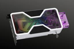 Водоблок Bitspower Mobius для видеокарты GeForce RTX 3080 FE внешне напоминает штатную систему охлаждения