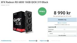 Видеокарта XFX Radeon RX 6800 Qick 319 похожа на модель Radeon RX 6800 Merc 319
