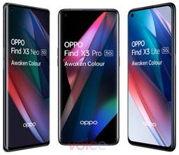 Oppo Find X3 Pro, X3 Lite и X3 Neo впервые показали вместе на официальном изображении