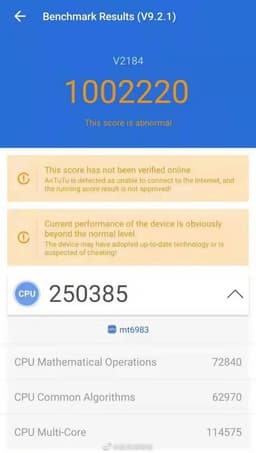 Впервые Android-смартфон заработал больше 1 000 000 баллов в AnTuTu. Он построен на платформе MediaTek Dimensity 2000