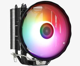 Конструкция процессорной системы охлаждения AeroCool Raven 4 ARGB включает вентилятор с рамкой непривычной формы