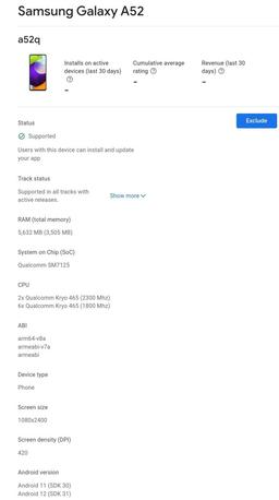 Android 12 для Samsung Galaxy A52 и Galaxy A72 уже на подходе