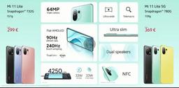 От 300 евро. Названа стоимость компактных флагманов Xiaomi Mi 11 Lite и Mi 11 Lite 5G в Европе