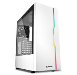 Корпус Sharkoon RGB Slider White окрашен в белый цвет и украшен адресуемой подсветкой