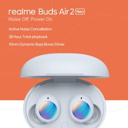 Тизер беспроводных наушников Realme Buds Air 2 Neo обещает активное шумоподавление и 28 часов автономной работы примерно за 3000 рублей