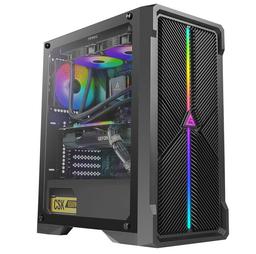 Боковая панель корпуса Antec NX420 изготовлена из стекла, а передняя представляет собой решётку