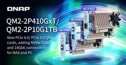 Карты расширения Qnap QM2-2P410G1T, QM2-2P410G2T и QM2-2P10G1TB добавляют в конфигурацию системы порты 10GbE и слоты M.2
