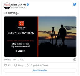 Новая камера Canon семейства Cinema EOS будет представлена 19 января