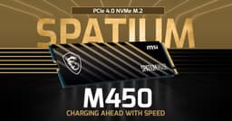 Твердотельные накопители MSI Spatium M450 оснащены интерфейсом PCIe Gen4