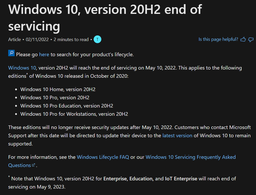 Microsoft предупредила о скором прекращении поддержки ещё одной версии Windows 10, пользователям рекомендовано обновление