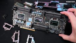 Очень необычное устройство Intel с тремя процессорами и шестью слотами для ОЗУ. Появилось видео разборки ускорителя VCA 2