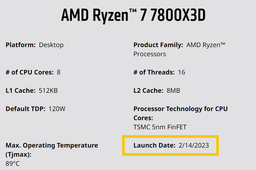Настоящий подарок ко Дню всех влюблённых геймеров. Процессоры AMD Ryzen 7950X3D, 7900X3D и 7800X3D поступят в продажу 14 февраля