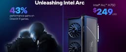 Видеокарта Intel Arc A750 теперь будет лучшей в своём сегменте? Компания снизила цену и подняла производительность с новым драйвером до 77%
