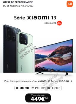 Во Франции за предзаказ Xiaomi 13 или Xiaomi 13 Pro можно будет получить 43-дюймовый телевизор