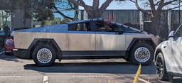 Прототип Tesla Cybertruck замечен с новыми стальными колёсами