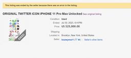 Пользователи продают свои iPhone со старой иконкой Twitter за тысячи долларов, а кто-то просит 25 000 долларов за iPhone 11 Pro Max