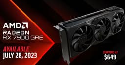Представлена Radeon RX 7900 GRE, она заменит Radeon RX 6800 XT. 16 ГБ памяти и производительность выше, чем у GeForce RTX 4070, за 650 долларов