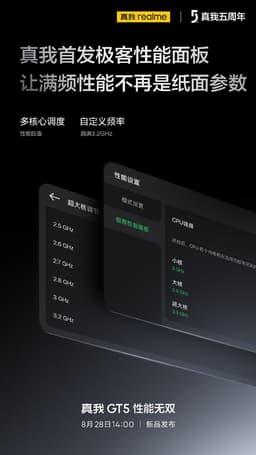 Первый в мире смартфон с ручным управлением частотой процессора. Realme GT5 позволит пользователям управлять частотой CPU