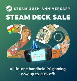 В таком виде у Steam Deck нет ни одного конкурента. Valve сделала скидку на консоль от 10% до 20% в честь 20-летия Steam