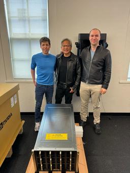 Снова глава Nvidia в офисе OpenAI, но теперь без Илона Маска. Дженсен Хуанг привёз в OpenAI первую в мире станцию DGX H200