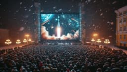 Пуски российских космических ракет покажут на больших уличных экранах