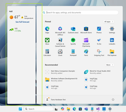 Microsoft добавляет виджеты-компаньоны в меню «Пуск» Windows