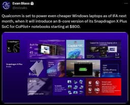 Ноутбуки на Windows с отличной автономностью по цене смартфона. Такие модели выйдут в сентябре и будут построены на 8-ядерной SoC Snapdragon X Plus
