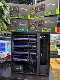 Так выглядит ПК с четырьмя GeForce RTX 5090, который может даже выбить автомат в квартире. Автор Reddit собрал невероятно мощный ПК