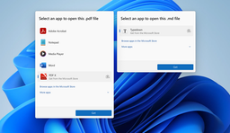Это действительно полезная новая функция Windows 11. ОС будет предлагать ПО из магазина Microsoft Store при попытке открыть файл с неподдерживаемым расширением