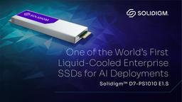 Это SSD с жидкостным охлаждением и поддержкой горячей замены. Solidigm представила D7-PS1010 E1.S eSSD для ИИ-серверов