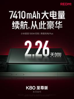 У Xiaomi ещё не было таких смартфонов. Redmi K80 Ultra получил батарею рекордной емкости — 7410 мАч